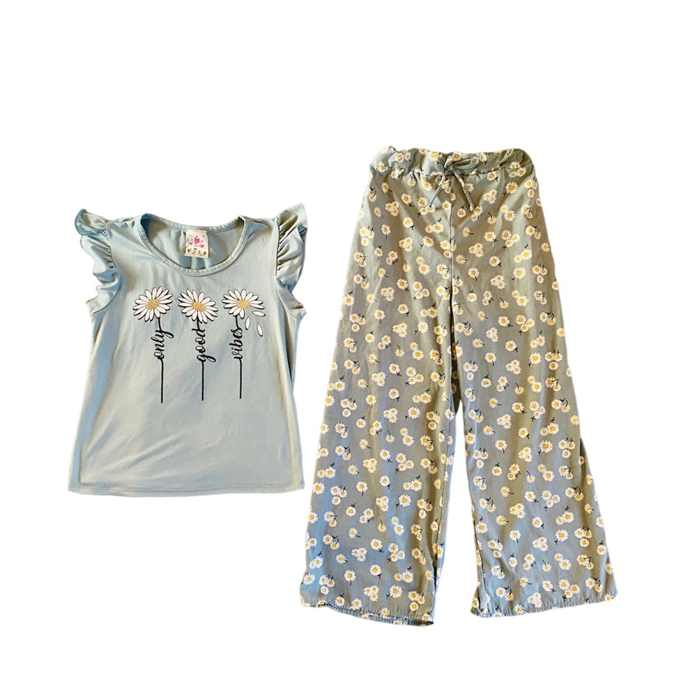 Girls Floral Print Matching Set